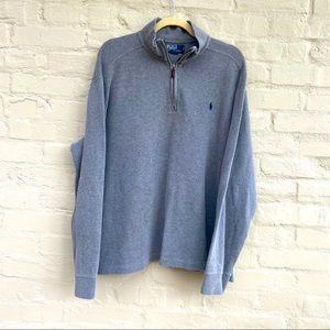 Ralph lauren polo grey quarter zip sweater